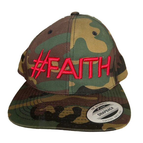 the classics snapback yupoong Faith NEW embroidered camo army hat cap Grunge - Picture 1 of 5
